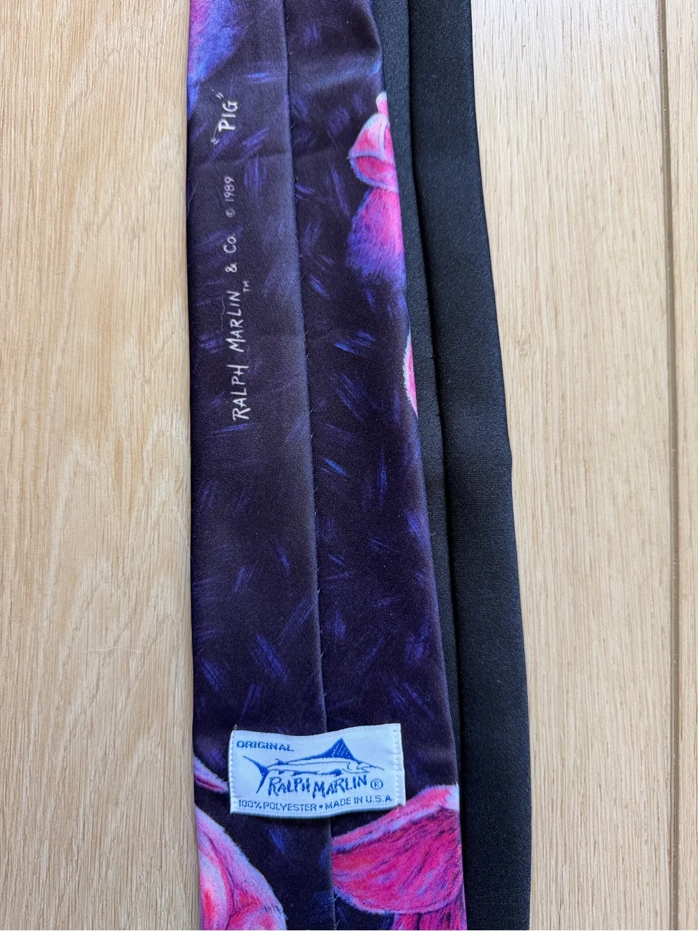 Ralph Marlin Purple and Pink Pig Pattern Tie